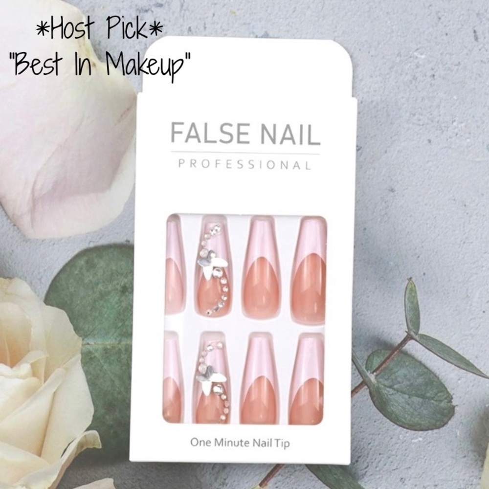 🎉HP!🎉 Press On Nails- 24 Pcs Press on Long Nails with Butterfly Detailing